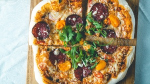 Cheese Pizza Sausage Vegetable 3840x2160 Wallpaper