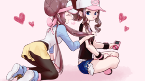 Anime Anime Girls Pokemon Rosa Pokemon Hilda Pokemon Long Hair Twintails Ponytail Brunette Two Women 1516x1378 Wallpaper