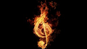 Fire Musical Note Treble Clef 1920x1200 Wallpaper