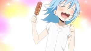Anime Boys Anime Girls Anime Screenshot Shirt Smiling Blue Hair Simple Background Rimuru Tempest Ten 1992x1044 Wallpaper