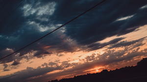 Sunset Nature Outdoors Clouds Photography Orange Perspective 50mm 6016x3384 Wallpaper