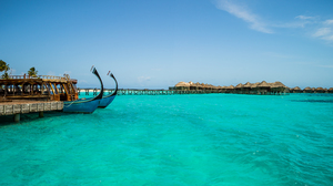 Boat Constance Halaveli Resort Hotel Lagoon Maldives Pier Resort Sea Seaside Tropics 7087x4453 Wallpaper