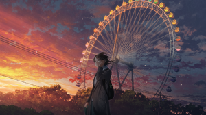 Ferris Wheel Sunset 1920x1357 Wallpaper
