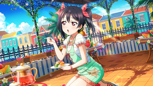 Yazawa Nico Love Live Anime Anime Girls Building House Twintails Looking Away Fork Sweets Strawberri 4096x2520 Wallpaper