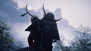 Ghost Of Tsushima Samurai Armor Video Game Characters Digital Art Video Games CGi Helmet Simple Back 3840x2160 Wallpaper