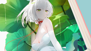 Cat Girl White Hair Omone Hokoma Agm Anime Girls Cat Ears Flowers 4000x6300 wallpaper