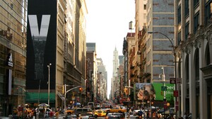 New York City Cityscape Traffic Advertisements Taxi City Street 2560x1600 Wallpaper