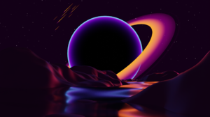 Digital Art Artwork Illustration Planet Minimalism Dark Saturn Planetary Rings Abstract Space 2688x1512 Wallpaper