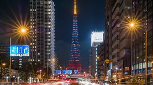 Building City Japan Light Night Road Skyscraper Time Lapse Tokyo Tokyo Tower 2048x1365 Wallpaper