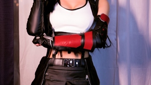 Women Model Cosplay Tifa Lockhart Final Fantasy Vii Fingerless Gloves Elbow Gloves Dark Hair Brunett 1195x1800 Wallpaper