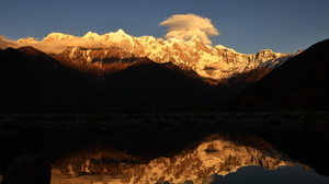 Clouds Mountains Snow Nature Sky Water Reflection Sunlight Sunset Glow 8192x5464 Wallpaper