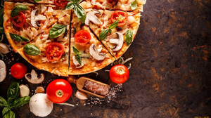 Food Pizza Tomatoes Garlic Salt Mushroom Cheese 1920x1080 Wallpaper