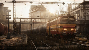 Marcel Haladej Vehicle Train Digital Art Digital Artwork Railway Locomotive Numbers 3000x1284 Wallpaper