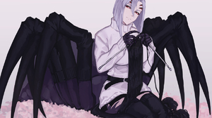Monster Musume No Iru Nichijou Monster Girl Arachnid Black Legwear Sitting Sweater Dress Needles Hea 1290x990 Wallpaper