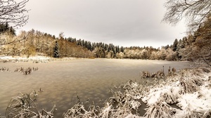 Nature Winter Frost Lake Ice Snow Cold Outdoors Landscape 3840x2160 Wallpaper