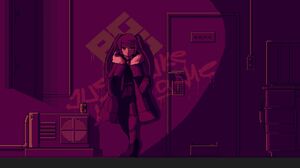 Video Games Video Game Girls Anime Girls Purple Graffiti Cyberpunk Va 11 Hall A Jill Stingray Door T 2560x1440 Wallpaper