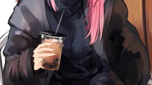 Anime Anime Girls Virtual Youtuber Nijisanji Rosemi Lovelock Vertical Bubble Tea Boba Pink Hair Sitt 2384x4096 Wallpaper
