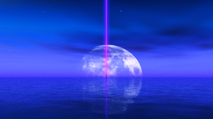 Ocean View Laser Moon Base 3965x2230 Wallpaper