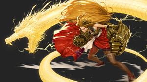 Sungmoo Heo Artist Digital Art Artwork Illustration Women Dragon Fantasy Art Fantasy Girl Long Hair  1920x1201 Wallpaper
