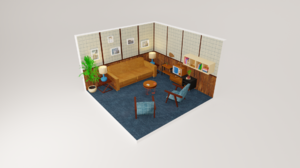 Blender Render Shapes Simple Background Minimalism 3D Office Furniture 1920x1080 Wallpaper