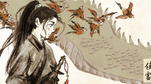 Snow Gao Women Birds Animals Long Hair Fantasy Art Fantasy Girl Artwork Asian Asia 2560x1280 wallpaper