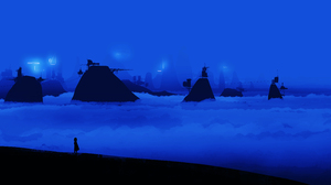 Gracile Digital Art Artwork Illustration Wide Screen Landscape Environment Blue Clouds Mountains Abs 5640x2400 Wallpaper
