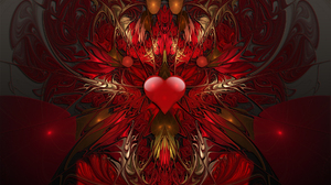 Abstract Design Fractal Heart Red 1920x1200 Wallpaper