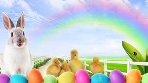 Duckling Easter Easter Egg Holiday Rabbit 1920x1200 Wallpaper
