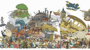 Miyazaki Hayao Spirited Away Princess Mononoke Nausicaa Of The Valley Of The Wind Laputa Castle In T 6000x2444 Wallpaper