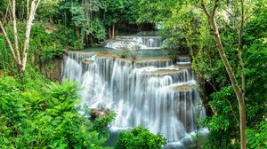 Huai Mae Kamin Waterfall Erawan Waterfall National Park Thailand Waterfall 7067x4711 Wallpaper