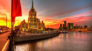 City Moscow Russia Sunset 1920x1200 Wallpaper