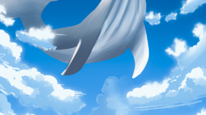 Landscape Whale Clouds Mountains Digital 1280x1920 wallpaper