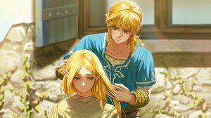 Zelda Link The Legend Of Zelda Anime Boys Anime Girls Pointy Ears Long Hair Blonde Sunlight Haircutt 4000x2530 Wallpaper