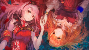 Anime Anime Girls Nights Of Azure Arnice Lilysse Artwork Yoshiku Dress Long Hair Pink Hair Blonde Or 1920x1080 Wallpaper