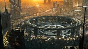 CGi Render Digital Digital Art Artwork Science Fiction Cityscape Futuristic City City Cyberpunk Dyst 4135x2043 Wallpaper