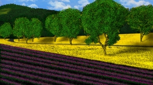 Digital Painting Digital Art Nature Field Hills 1920x1080 wallpaper