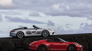 Silver Cars Red Cars Car Vehicle Porsche Porsche 911 Numbers Sky 3840x2560 Wallpaper