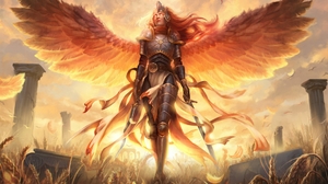 Angel Wings Sword Red Hair 1920x1410 Wallpaper