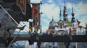 Final Fantasy XiV A Realm Reborn Limsa Lominsa Crystal City Clear Sky 1920x1080 Wallpaper