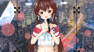 Anime Anime Girls Virtual Youtuber Shinka Musume Long Hair Brunette Artwork Digital Art Fan Art 3280x2500 Wallpaper