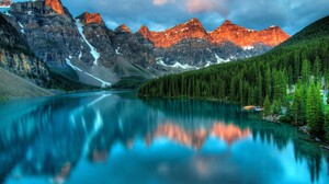 Lake Mountain Moraine Lake Banff National Park Canada Alberta 3000x2000 Wallpaper