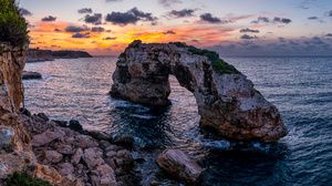 Nature Landscape Spain Mallorca Sky Arch Rock Coast Sea Clouds Island 3840x2160 Wallpaper