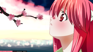 Elfen Lied Lucy Anime Anime Girls Series Fan Art Pink Hair Long Hair Bangs Horns Side View Red Eyes  1920x1080 wallpaper