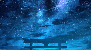 Anime, HuashiJW, torii, night sky, HD phone wallpaper