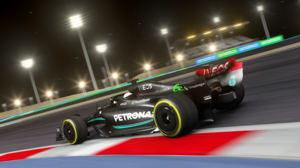 Assetto Corsa Formula 1 Bahrain Rear View Race Cars Car Race Tracks Lights Video Games CGi 5120x2880 Wallpaper