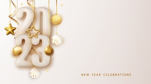2023 Year New Year Christmas Minimalism Simple Background 8000x4152 Wallpaper