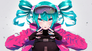 Hatsune Miku Jacket Sunglasses Vocaloid Headphones Twintails Looking At Viewer Anime Girls Gloves Fi 3552x2308 Wallpaper