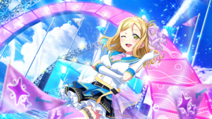 Ohara Mari Love Live Love Live Sunshine Anime Anime Girls One Eye Closed Gloves Uniform Sky Clouds F 4096x2520 Wallpaper