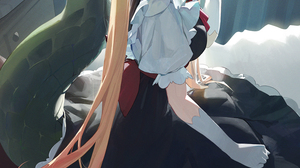 Anime Anime Girls Kobayashi San Chi No Maid Dragon Blonde Red Eyes Animal Tail Maid Maid Outfit 1500x2761 Wallpaper