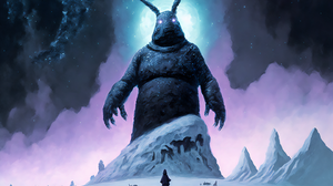 Ai Art Winter Snow Mountains Giant Rabbits Horror 3060x2048 Wallpaper